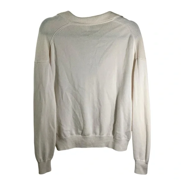 Wilfred Aritzia Merino Wool Cream Sweater Wide Collar - Picture 2 of 5
